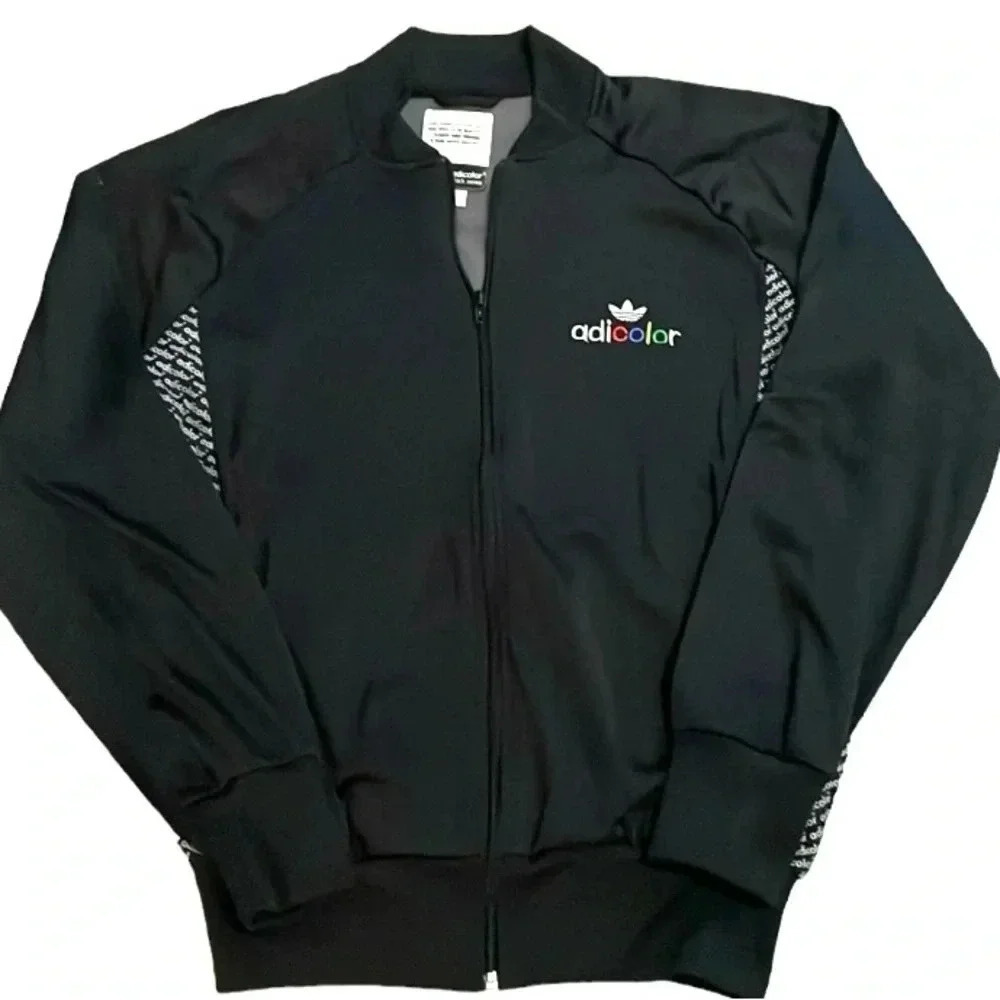 Adidas Adicolor BK5 Track Top Jacket Black Series Size medium zip streetwear Y2K